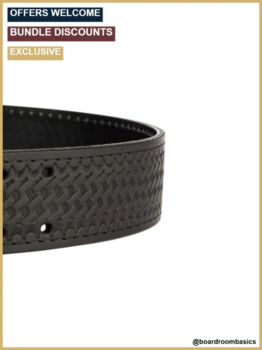 Genuine Leather Basketweave Duty Belt 2.25in Chrome Buckle